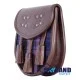Brown Leather Sporran with Clan Pride of Scotland Tartan