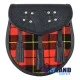 Brown Leather Scottish Sporran with Clan Wallace Tartan Brown Leather Scottish Sporran with Clan Wallace Tartan