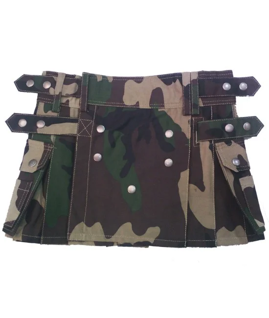 Army Camouflage Utility Cotton Kilt | Women Cargo Pockets Skirt Army Camouflage Utility Cotton Kilt | Women Cargo Pockets Skirt