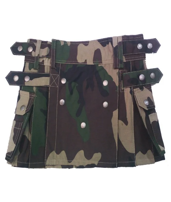 Army Camouflage Utility Cotton Kilt | Women Cargo Pockets Skirt Army Camouflage Utility Cotton Kilt | Women Cargo Pockets Skirt