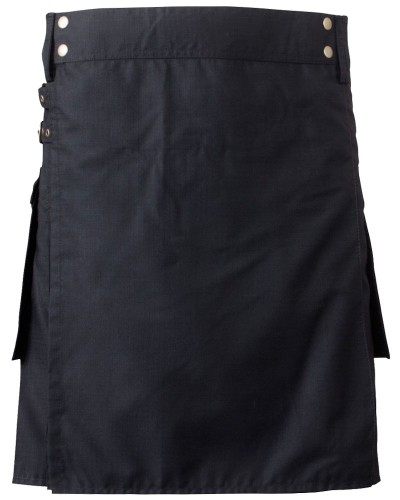Utility Black Cotton Kilt for Women Skirt with adjustable Straps 