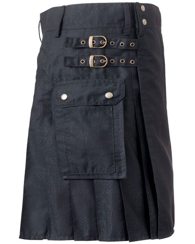 Utility Black Cotton Kilt for Women Skirt with adjustable Straps Utility Black Cotton Kilt for Women Skirt with adjustable Straps