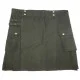 Ladies Black Utility Cotton Kilt with Four Cargo Pockets Ladies Black Utility Cotton Kilt with Four Cargo Pockets