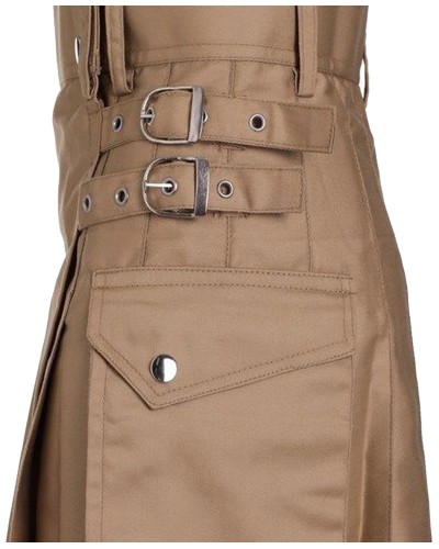 Utility Khaki Cotton Kilt for Women Skirt with adjustable Straps Utility Khaki Cotton Kilt for Women Skirt with adjustable Straps