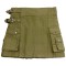 Ladies Olive Green Cotton Utility Kilt with Cargo Pockets  