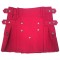 Ladies Red Cotton Utility Kilt | Women Kilted Skirt with Four Cargo Pockets and Front Buttons