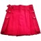Ladies Red Cotton Utility Kilt | Women Kilted Skirt with Four Cargo Pockets