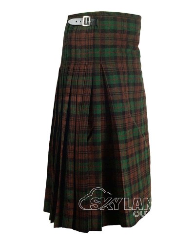 Brown Watch Tartan Maxi Length Skirt for Women