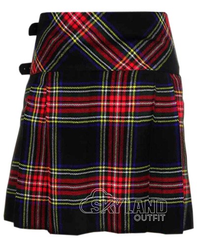 Black Stewart Mini Kilt | Girls Billie Mod Skirt Black Stewart Mini Kilt | Girls Billie Mod Skirt