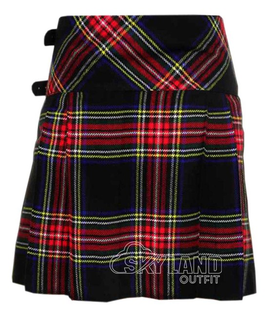 Black Stewart Mini Kilt | Girls Billie Mod Skirt Black Stewart Mini Kilt | Girls Billie Mod Skirt