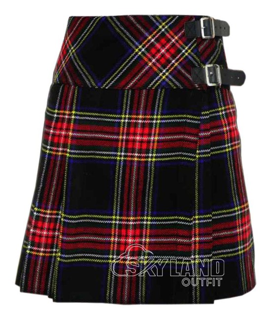 Black Stewart Mini Kilt | Girls Billie Mod Skirt Black Stewart Mini Kilt | Girls Billie Mod Skirt