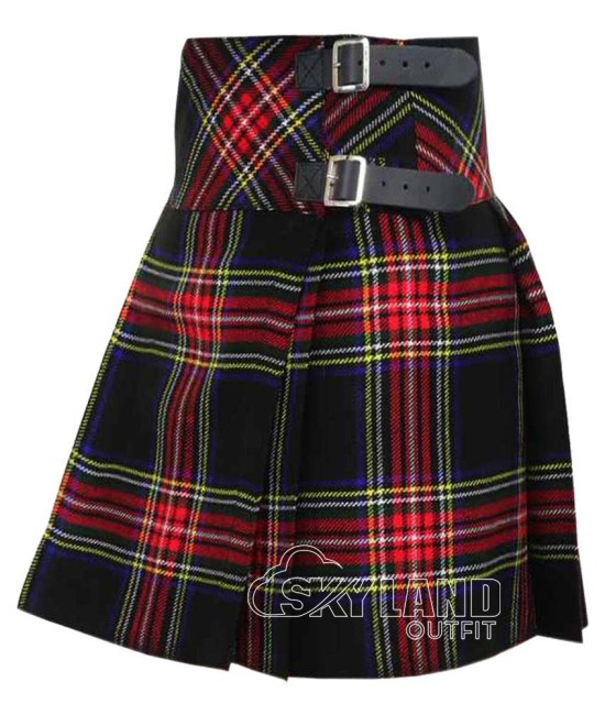 Black Stewart Mini Kilt | Girls Billie Mod Skirt Black Stewart Mini Kilt | Girls Billie Mod Skirt