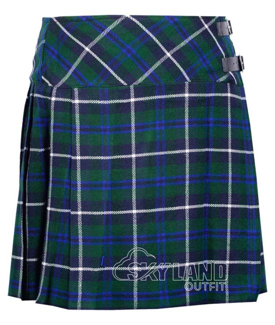 Blue Douglas Tartan Mini Kilt | Girls Billie Mod Skirt