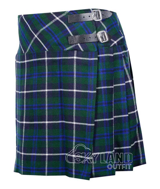 Blue Douglas Tartan Mini Kilt | Girls Billie Mod Skirt