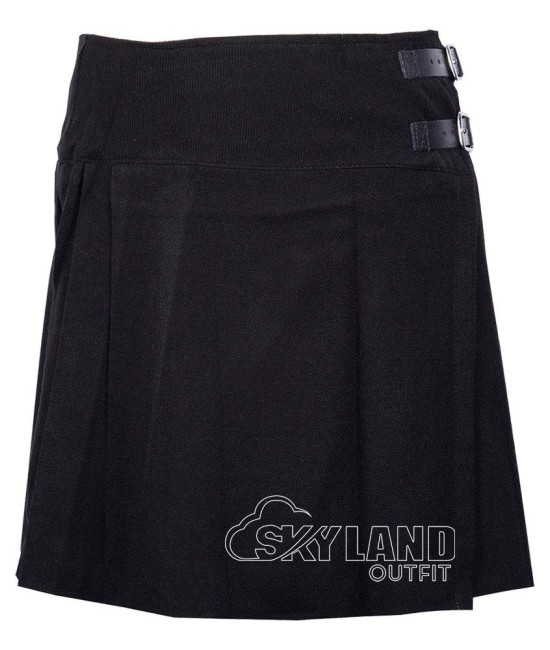 Solid Black Mini Kilt | Girls Billie Mod Skirt