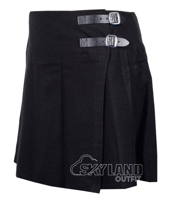 Solid Black Mini Kilt | Girls Billie Mod Skirt