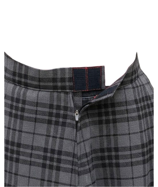 Grey Watch Tartan Skirt | Wool Pixie Skirt D-Ring