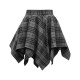 Grey Watch Tartan Skirt | Wool Pixie Skirt D-Ring