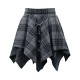 Grey Watch Tartan Skirt | Wool Pixie Skirt D-Ring