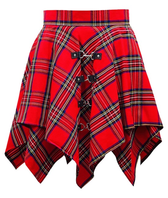 Royal Stewart Tartan Skirt | Wool Pixie Skirt D-Ring