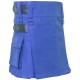 Ladies Utility Blue Cotton Kilt with adjustable Leather Straps