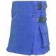 Ladies Utility Blue Cotton Kilt with adjustable Leather Straps