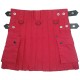 Ladies Utility Red Cotton Kilt with adjustable Leather Straps