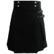 Black Cotton Utility Kilt for Women Skirt with adjustable Straps 