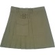 Ladies Khaki Cotton Utility Kilt with Pockets  