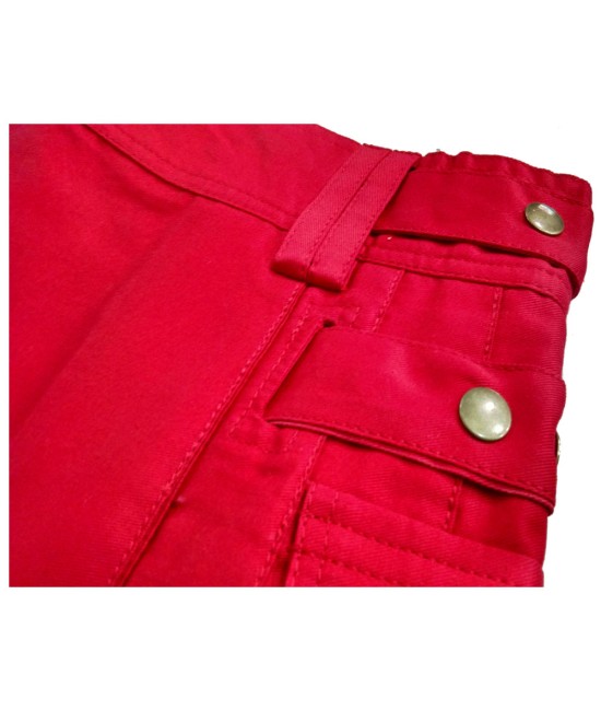 Ladies Red Cotton Utility Kilt | Women Kilted Skirt with Four Cargo Pockets