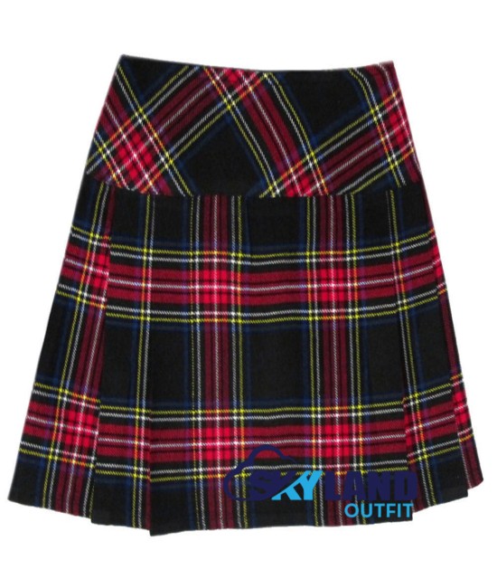 Black Stewart Tartan Mini Billie Kilt Mod Skirt Girls Mini Billie Skirt