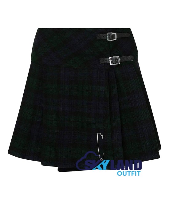 Black Watch Tartan Mini Billie Kilt Mod Skirt Girls Mini Billie kilt Skirt