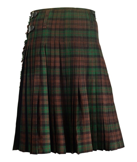 Brown Watch Tartan Maxi Length Skirt for Women