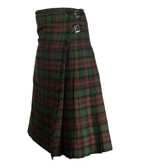 Brown Watch Tartan Maxi Length Skirt for Women