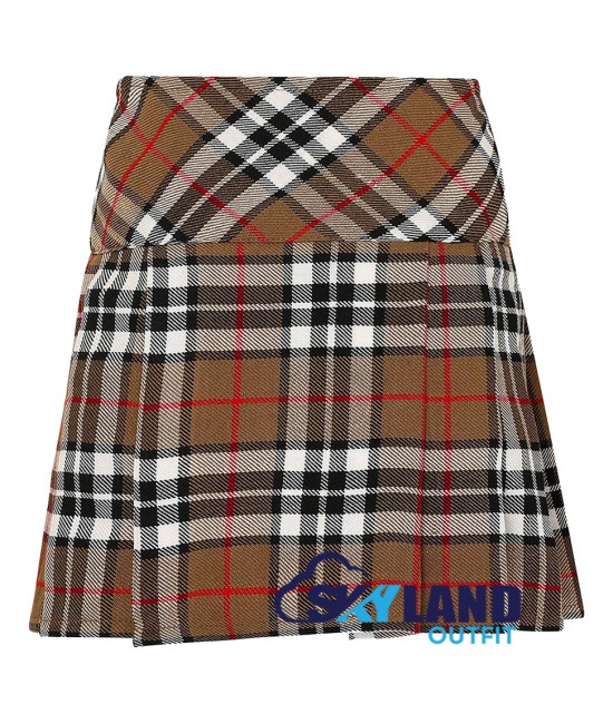 Camel Thompson Tartan Mini Billie Kilt Mod Skirt Girls Mini Billie Skirt