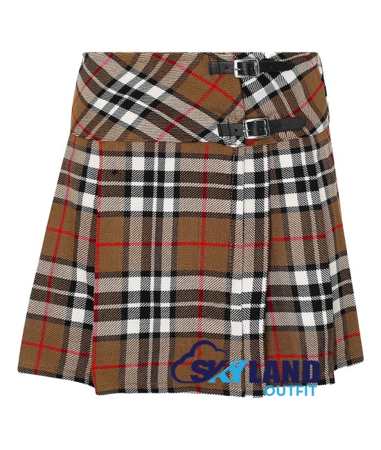 Camel Thompson Tartan Mini Billie Kilt Mod Skirt Girls Mini Billie Skirt