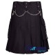 Black Cotton Utility Kilt with Chains Gothic Punk Cotton Utility Kilt Black Cotton Utility Kilt with Chains Gothic Punk Cotton Utility Kilt