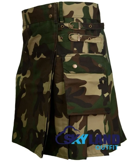 Men's Camouflage Utility Kilt Tactical Camo Kilt