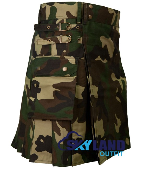 Men's Camouflage Utility Tactical Kilt