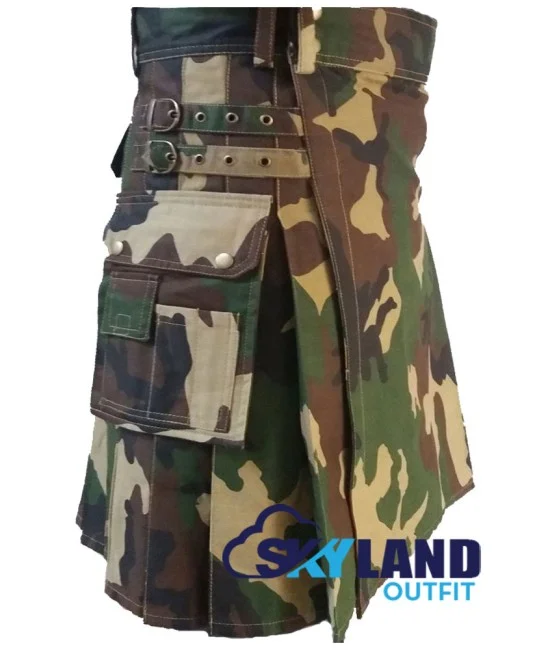 Men's Tactical Urban Camo Utility Kilt Camouflage Cotton Kilt Men's Tactical Urban Camo Utility Kilt Camouflage Cotton Kilt