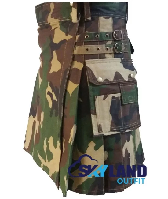Men's Tactical Urban Camo Utility Kilt Camouflage Cotton Kilt Men's Tactical Urban Camo Utility Kilt Camouflage Cotton Kilt