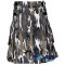 Grey Camouflage Cotton Utility Kilt for Men Leather Straps Kilt