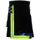 Active Men Black Cotton Tactical Kilt with High Visible Reflector Tape