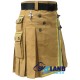 Active Men Firefighter Khaki Cotton Kilt with High Visible Reflector Tape