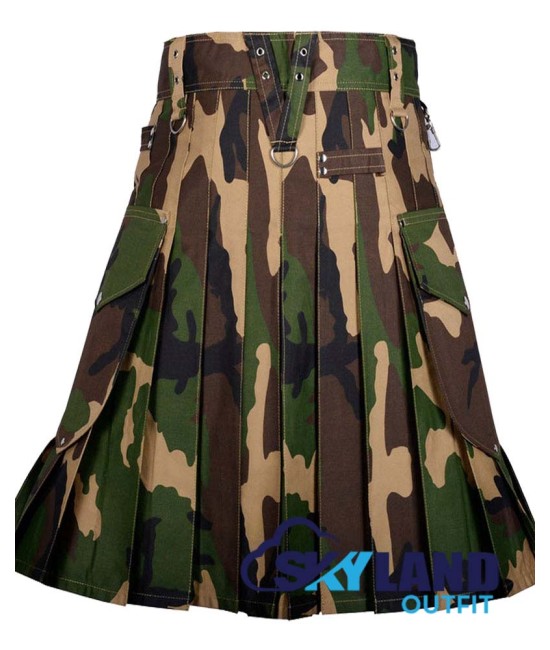 Urban Camo Deluxe Utility Kilt - Cargo Pocket Sport Utility Kilt