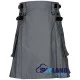 Grey Cotton Utility Kilt Scottish Kilt with adjustable Leather Straps Grey Cotton Utility Kilt Scottish Kilt with adjustable Leather Straps