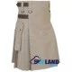 Khaki Utility Cotton Kilt with adjustable Leather Straps Khaki Utility Cotton Kilt with adjustable Leather Straps