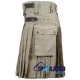 Khaki Utility Cotton Kilt with adjustable Leather Straps Khaki Utility Cotton Kilt with adjustable Leather Straps