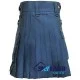 Navy Blue Utility Cotton Kilt with adjustable Leather Straps