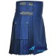 Royal Blue Utility Cotton Kilt with adjustable Leather Straps